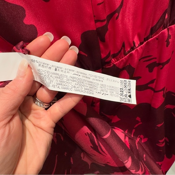 NWT- Zara Satin Shirt Mini Dress Retro Neck Long-Sleeved Back Zip Women's Size M - Picture 8 of 10